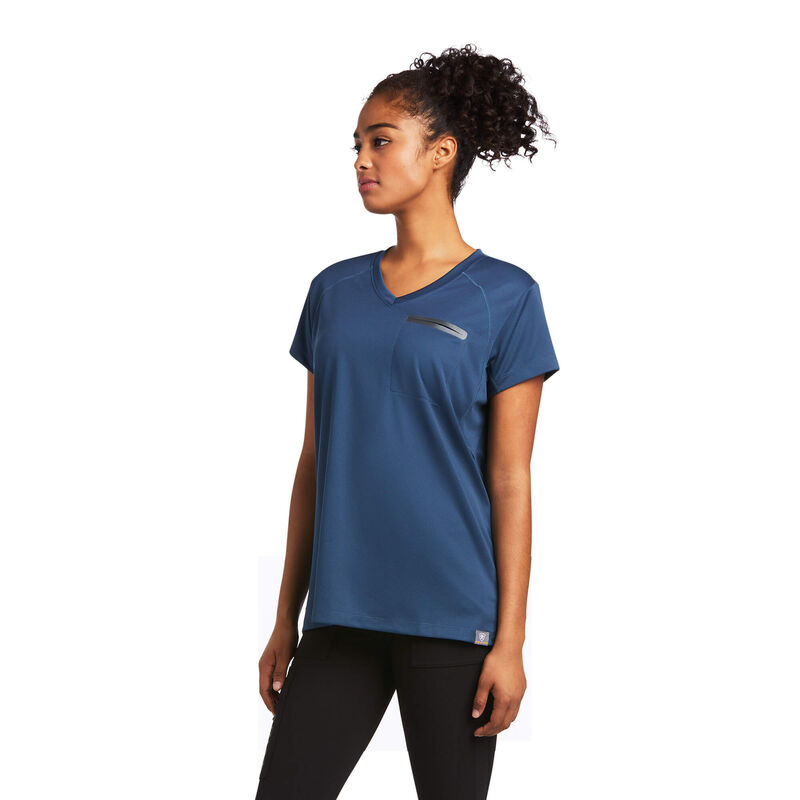 Ariat T-Shirts Damen - Rebar Polartec Elite All Season Navy ( DFEQT-6247 )